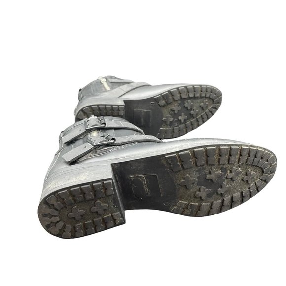 Rebecca Minkoff Black Rubber Ankle Boots Womens 6 Booties Rain Boots - Picture 6 of 7